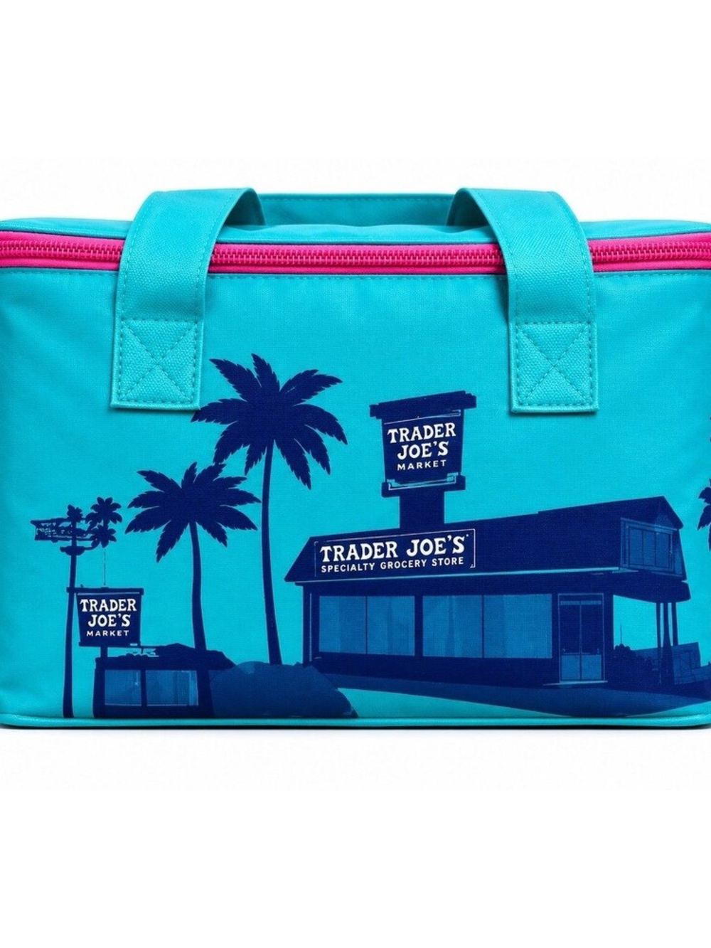 2026 Trader Joe’s Mini Insulated Bag — Teal w/Pink trim